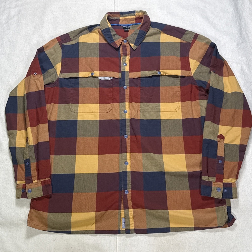PATAGONIA Early Rise Stretch Shirt Men's Size Rare Size XXL Multicolor Plaid